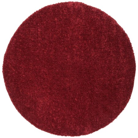 Safavieh 4 x 4 ft. August Shag 900 Round Rug, Burgundy AUG900S-4R